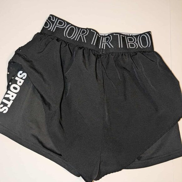 Girls Black SPORTS Athletic Shorts – Size XL - Picture 1 of 9